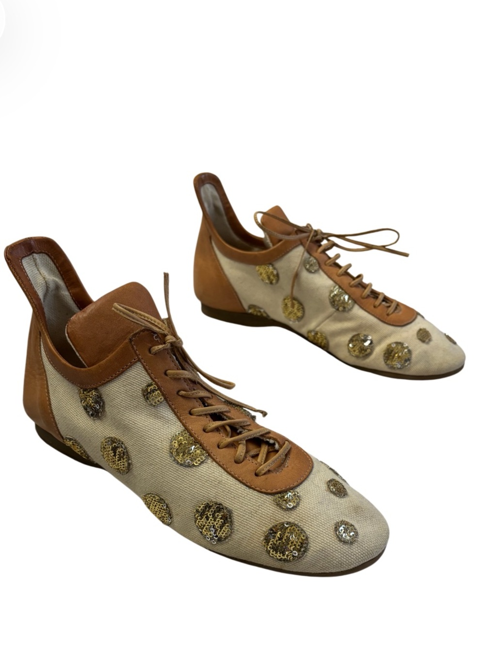 Sass & Bide Canvas Leather Embellished Shoes